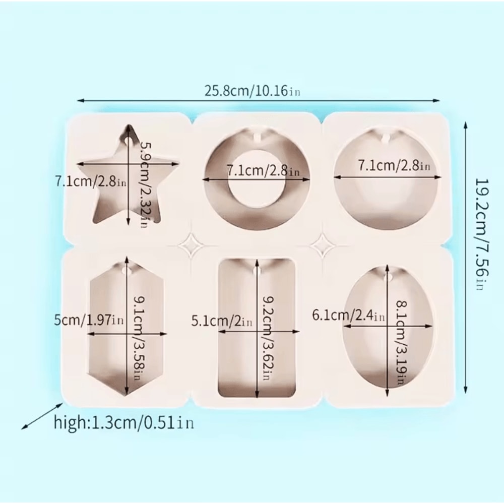 6 Cavity Silicone Wax Tablet Mold For Aromatherapy Candles Soap And DIY Crafts 2