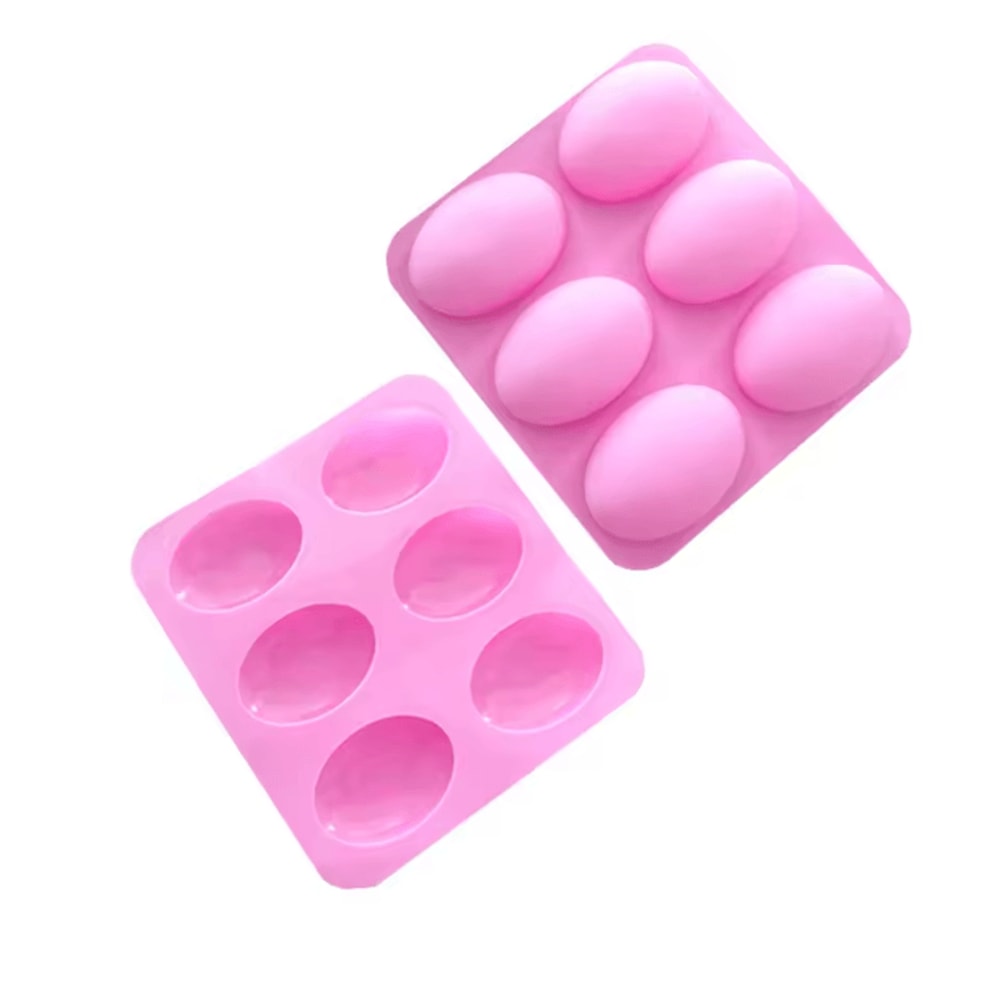 6 Cavity Oval And Rectangle Silicone Soap Mold For DIY Handmade Crafts And Baking 1