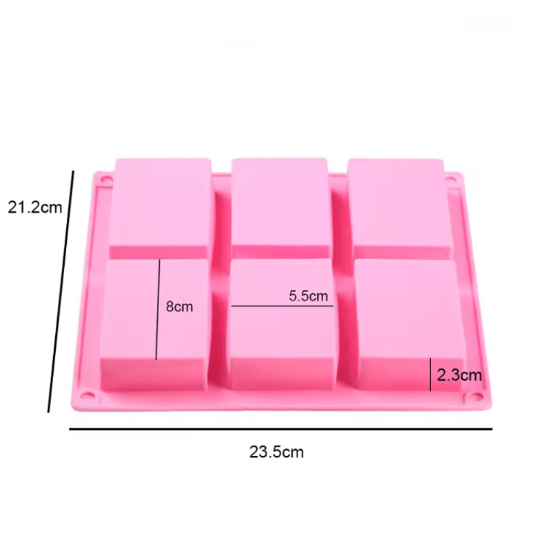 6 Cavity Oval And Rectangle Silicone Soap Mold For DIY Handmade Crafts And Baking 3