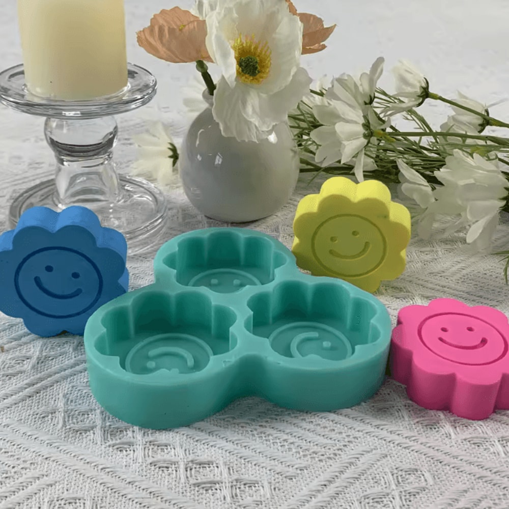 Smile Sunflower Silicone Mold For Soap Candle Chocolate And DIY Crafts 4