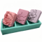 3 Cavities Flower Soap Molds Handmade Silicone Mold For Natural Soap Making 1