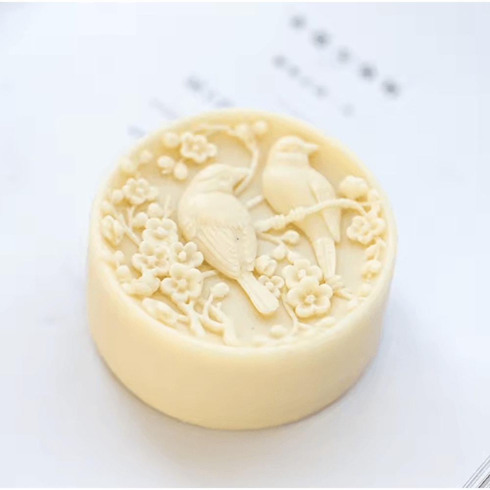 Round Bird And Flower Silicone Mold For Soap Candle Resin And DIY Crafts 2