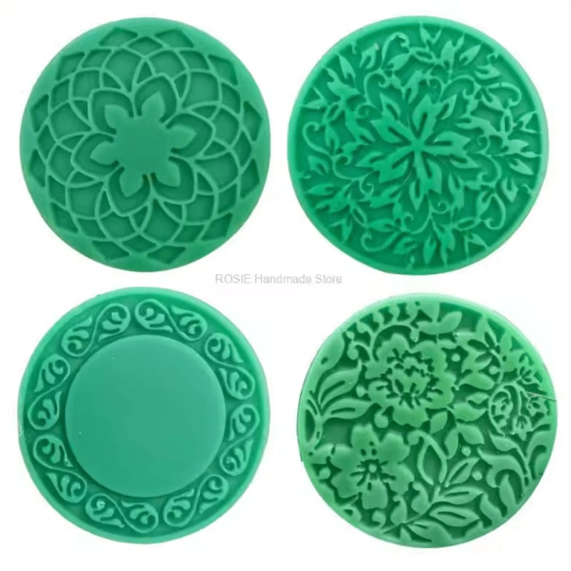 3D Handmade Silicone Soap Molds 4 Flower Types Bar Making Mould Tools Handmade DIY Circular Shape S 2