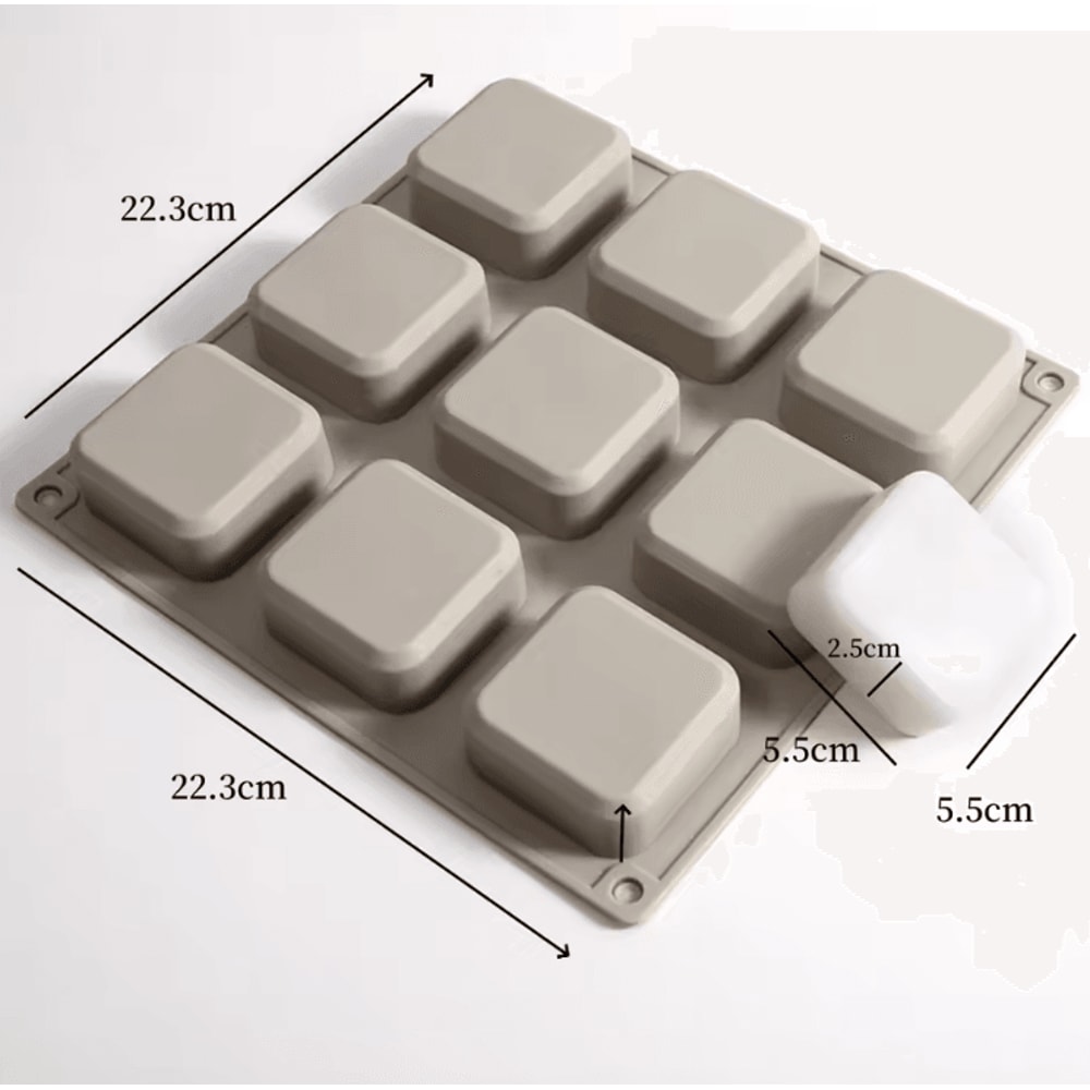 9 Cavity Round Silicone Mold For Soap Candle And DIY Craft Creations 4