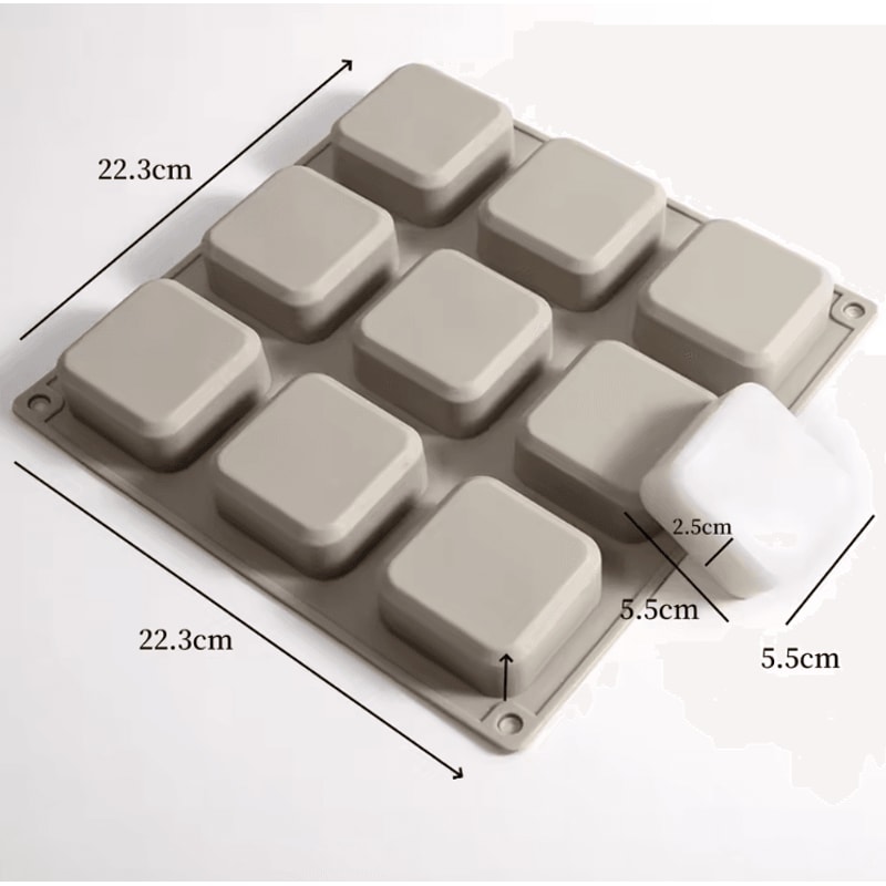 9 Cavity Round Silicone Mold For Soap Candle And DIY Craft Creations 4