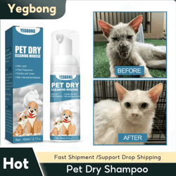 waterless pet dry shampoo foam for dogs and cats odor control and gentle cleaning