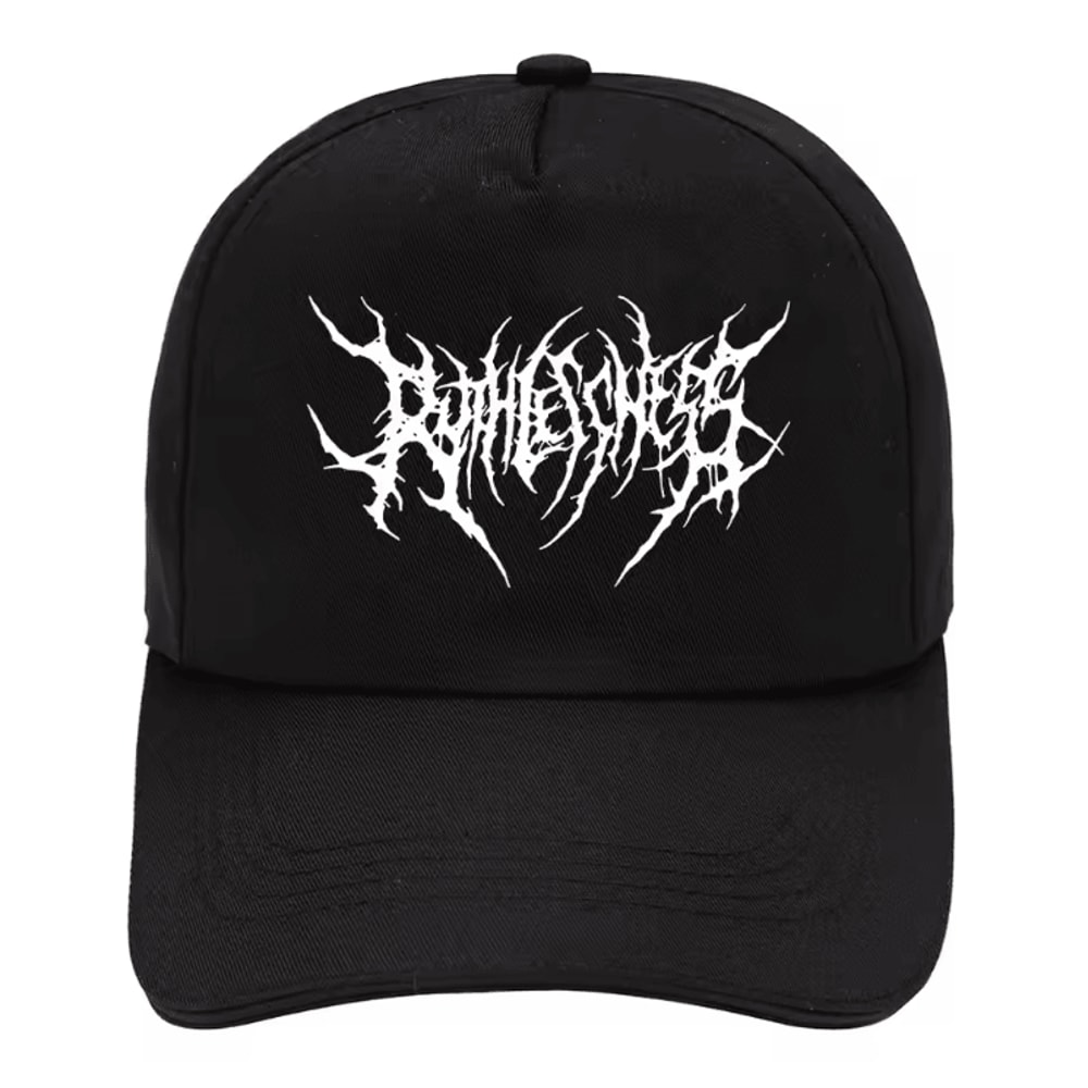Gothic Punk Embroidered Cotton Baseball Cap For Streetwear And Outdoor Style 1
