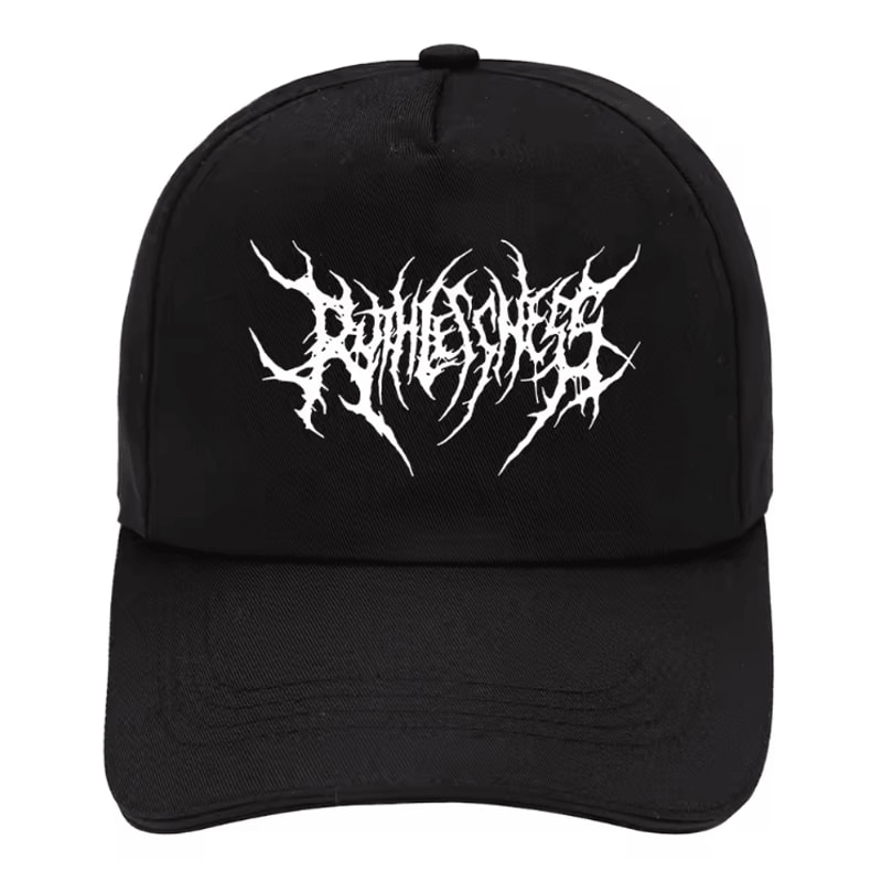 Gothic Punk Embroidered Cotton Baseball Cap For Streetwear And Outdoor Style 1