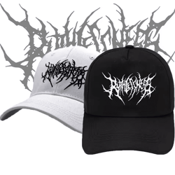gothic punk embroidered cotton baseball cap for streetwear and outdoor style