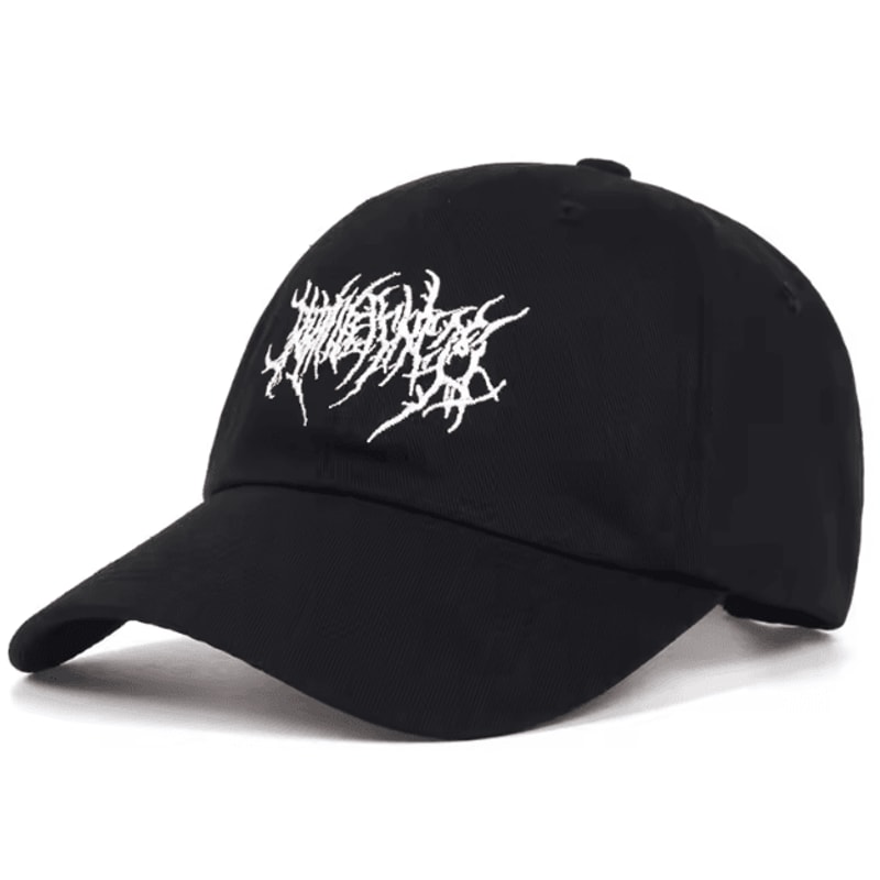 Gothic Punk Embroidered Cotton Baseball Cap For Streetwear And Outdoor Style 2