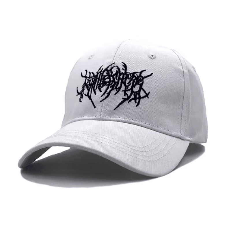 Gothic Punk Embroidered Cotton Baseball Cap For Streetwear And Outdoor Style 3