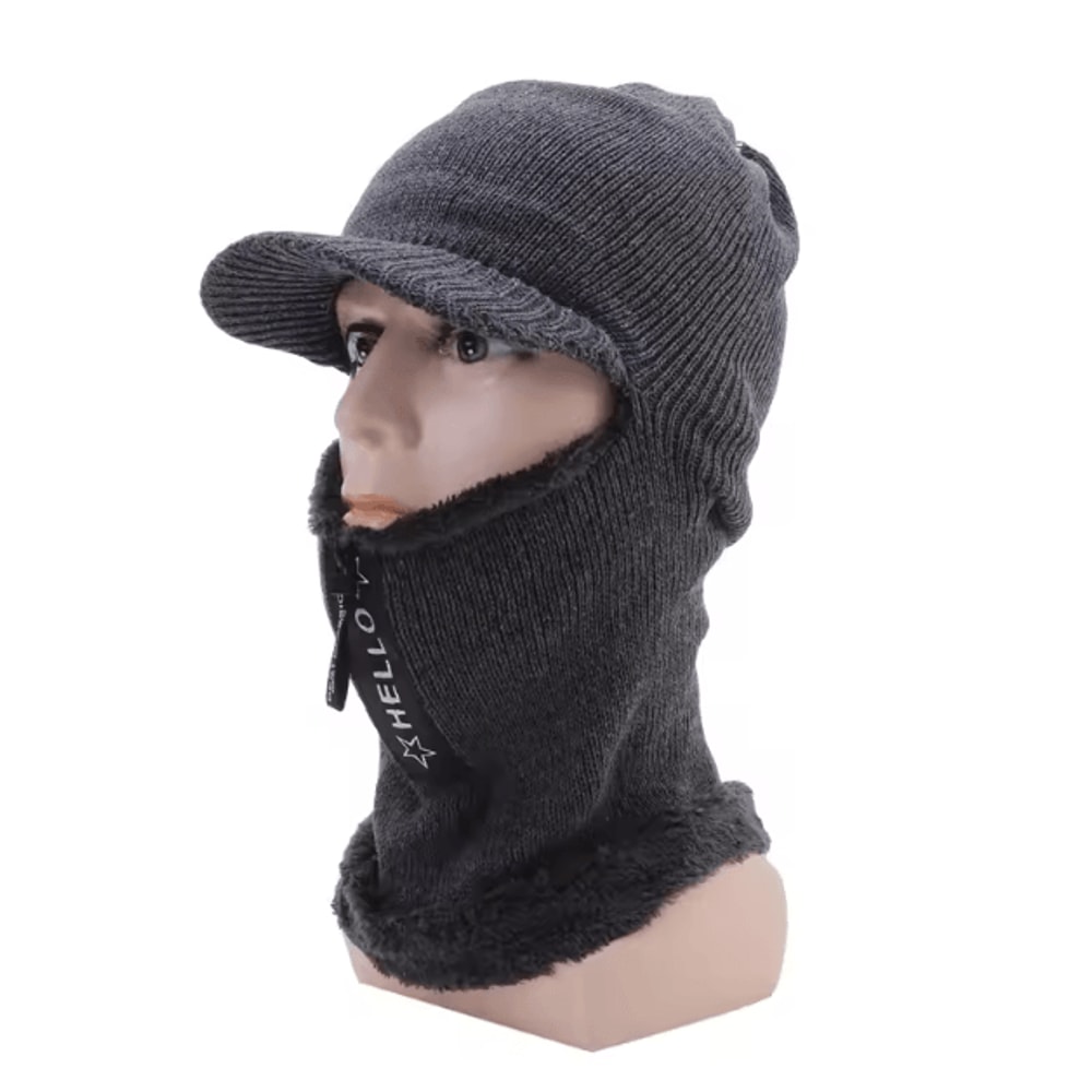 Winter Wool Hat And Scarf Set With Ear Protection And Windproof Visor 4