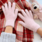 Plush Mink Velvet Winter Gloves For Women Warm Windproof Soft Five Finger Design 6