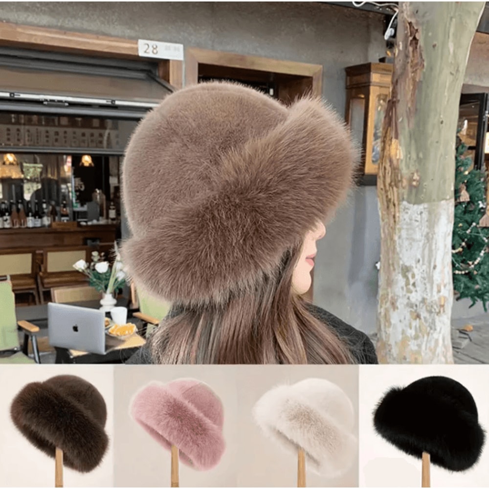 Fluffy Plush Fur Winter Hat With Ear Protection For Warm Outdoor Style 0