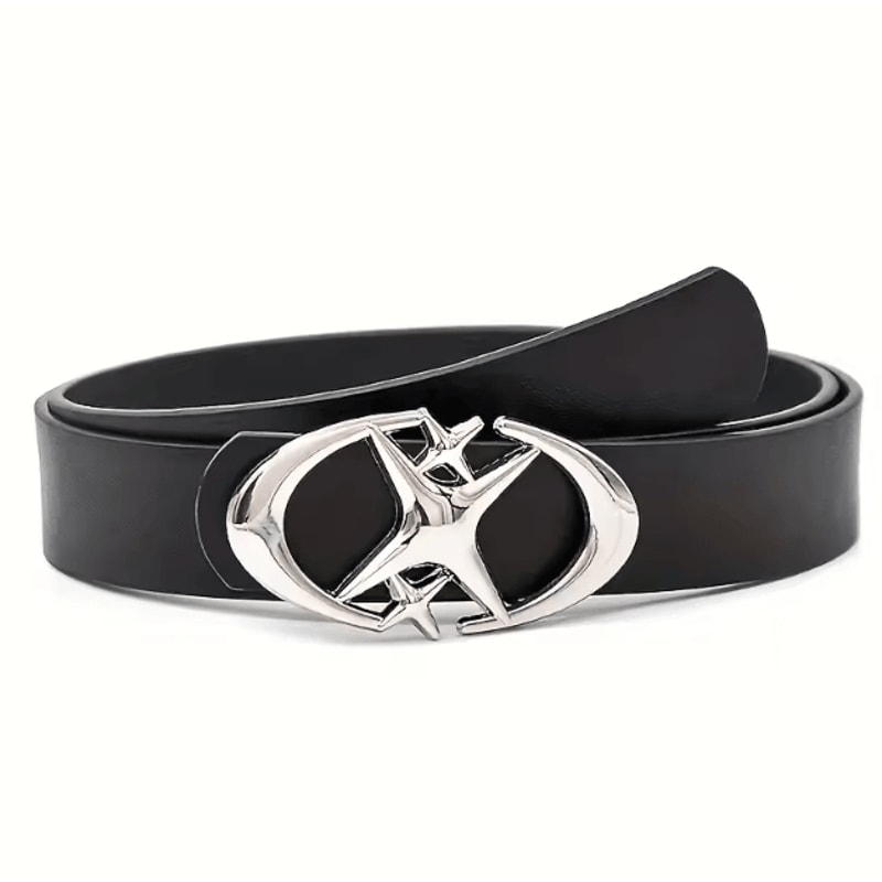 Oval Cross Metal Buckle Belt For Minimalist Streetwear And Everyday Style 0