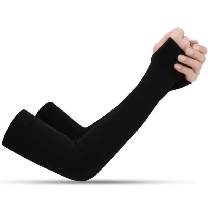 Ice Silk Cooling Arm Sleeves With Fingerless Design For UV Protection And Outdoor Sports 4