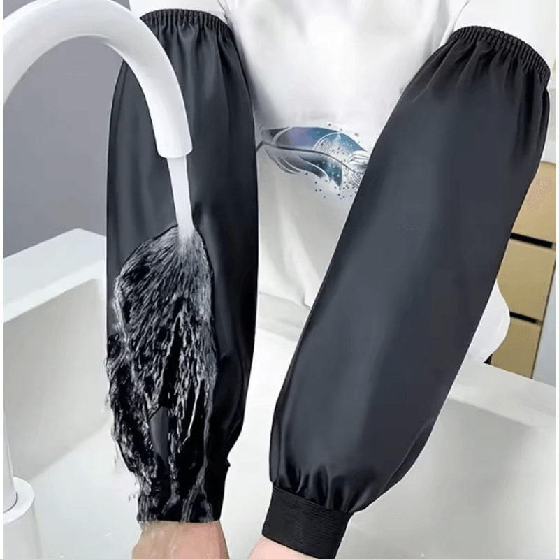 Heavy Duty Waterproof Faux Leather Arm Sleeves For Kitchen And Industrial Protection 0