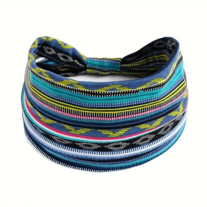 Bohemian Elastic Cotton Headscarf Wide Headband For Breathable All Day Comfort 2