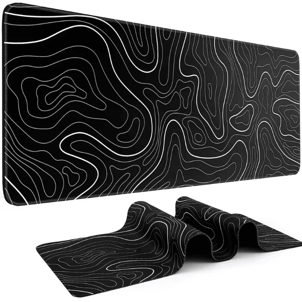 XL Topographic Gaming Mouse Pad 315 X 118 AntiSlip Extended Desk Mat For Keyboard Mouse 1