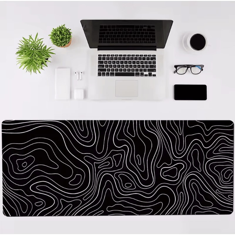 XL Topographic Gaming Mouse Pad 315 X 118 AntiSlip Extended Desk Mat For Keyboard Mouse 2