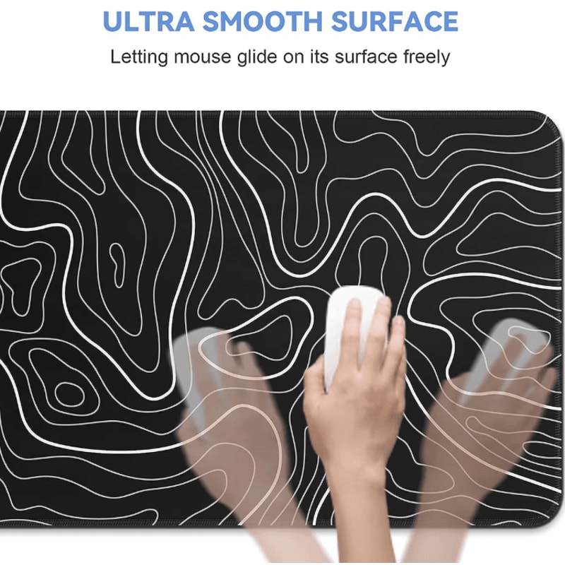 XL Topographic Gaming Mouse Pad 315 X 118 AntiSlip Extended Desk Mat For Keyboard Mouse 3