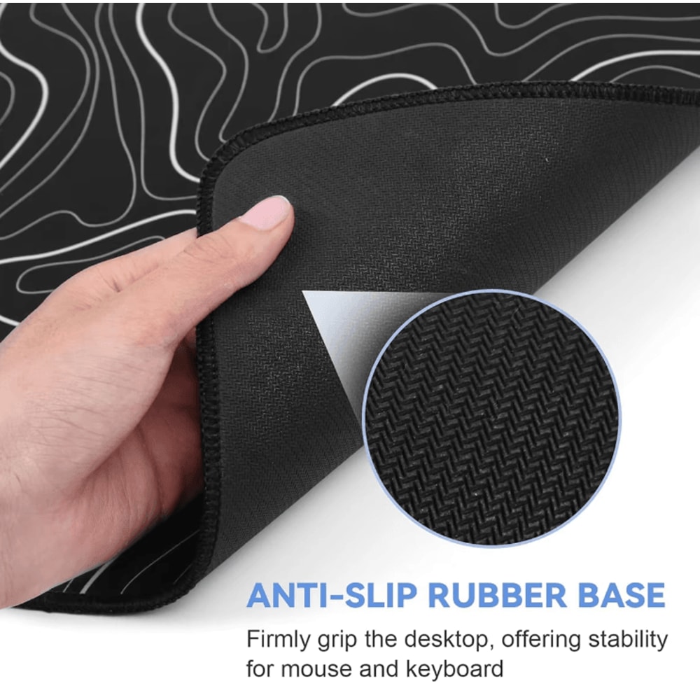 XL Topographic Gaming Mouse Pad 315 X 118 AntiSlip Extended Desk Mat For Keyboard Mouse 4