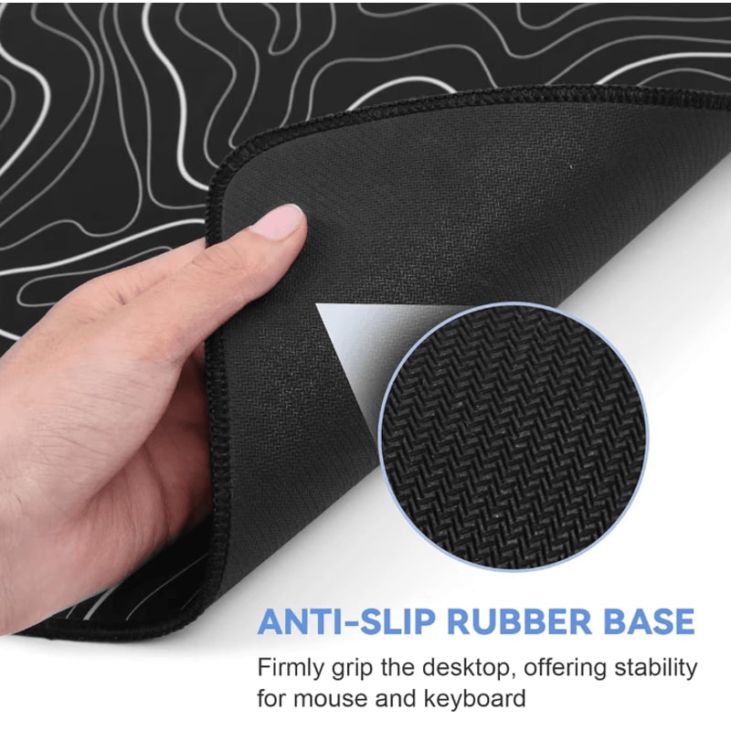 XL Topographic Gaming Mouse Pad 315 X 118 AntiSlip Extended Desk Mat For Keyboard Mouse 4