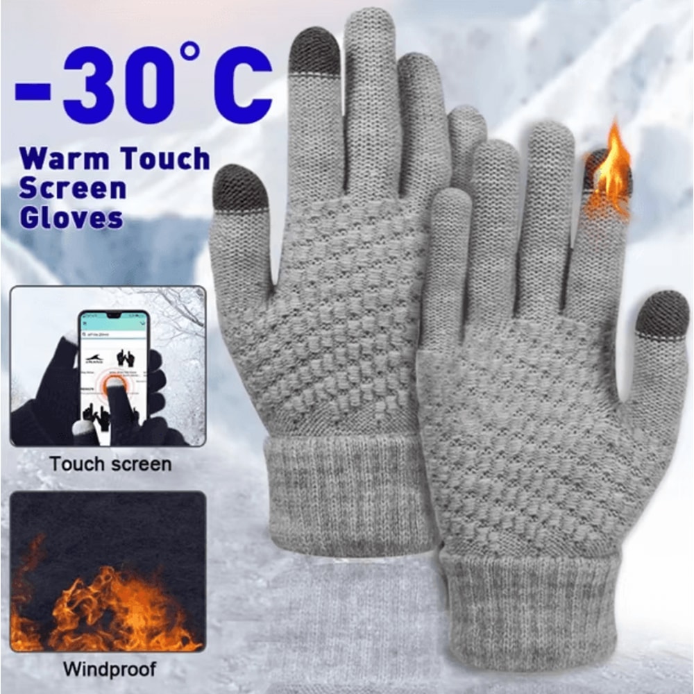 Thermal Knit Touchscreen Gloves Warm Stretch Winter FullFinger Gloves For Driving Outdoor Use 1