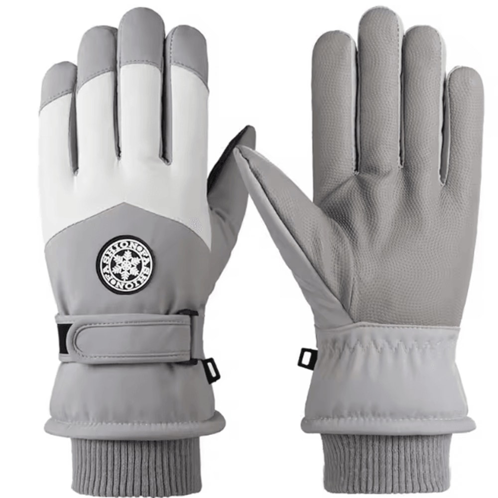 Waterproof Touchscreen Ski Gloves With PU Leather Grip Thermal Winter Snow Gloves For Outdoor Sport 6