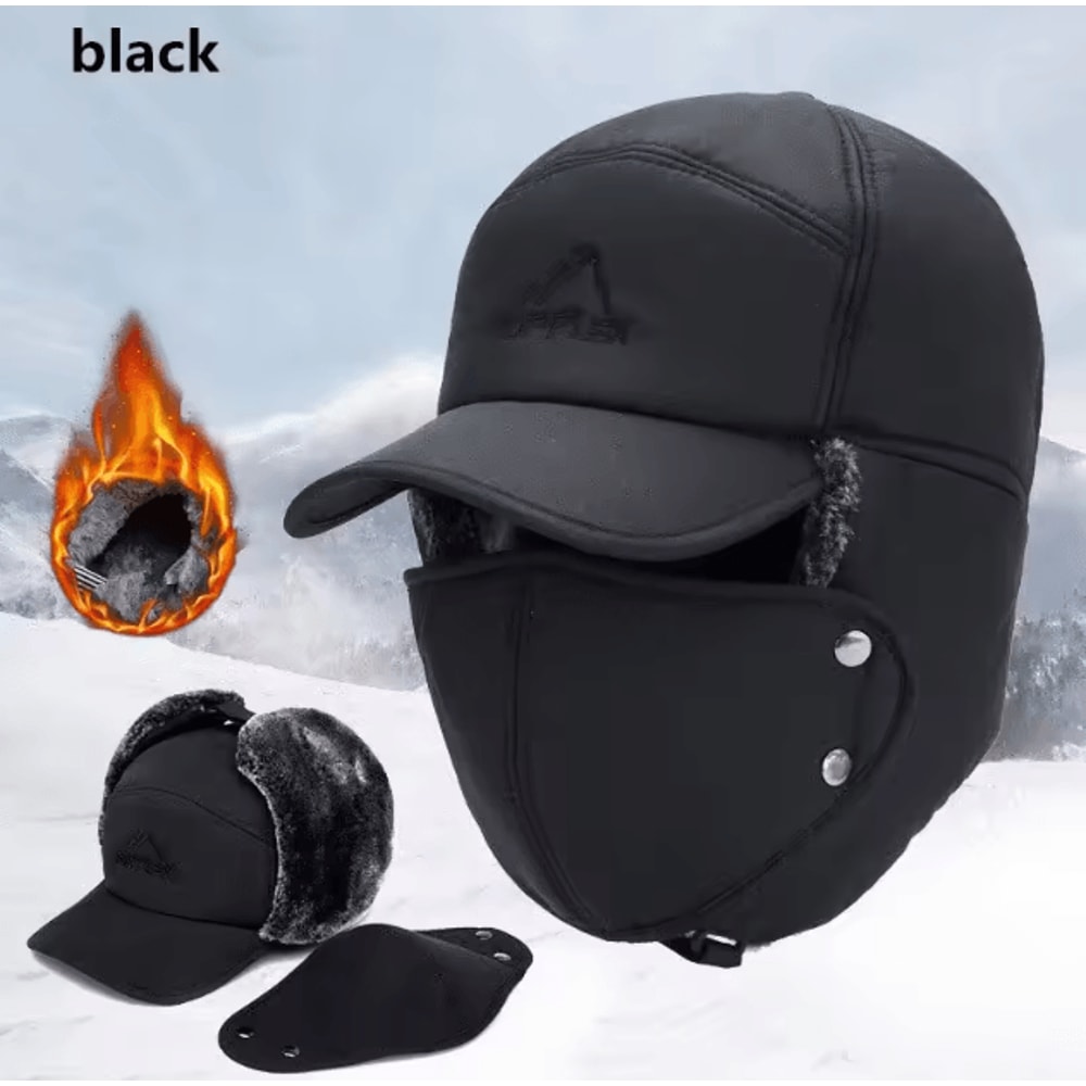 Thermal Faux Fur Winter Baseball Hat Windproof Soft Extreme Cold Outdoor Cap For Men Women 2