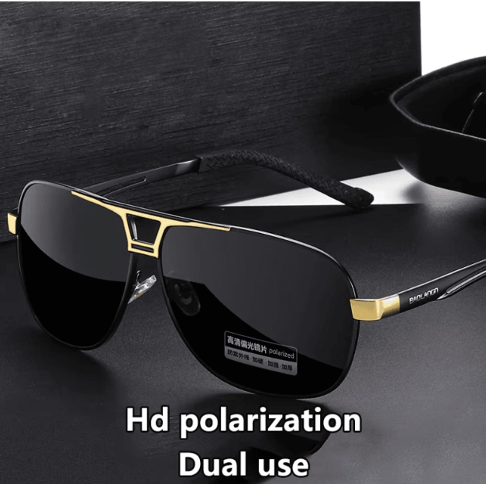 Photochromic UV400 Driving Sunglasses For Men Vintage AntiGlare Adaptive Sun Glasses 1