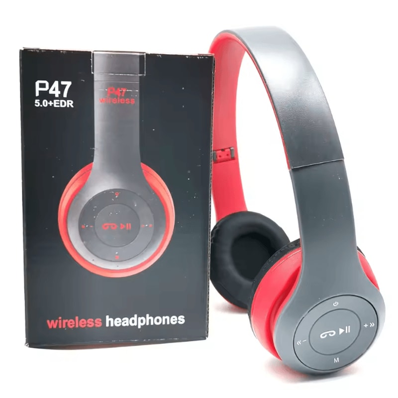 P47 Wireless Bluetooth Headphones Foldable Stereo OverEar Headset With Mic FM 2