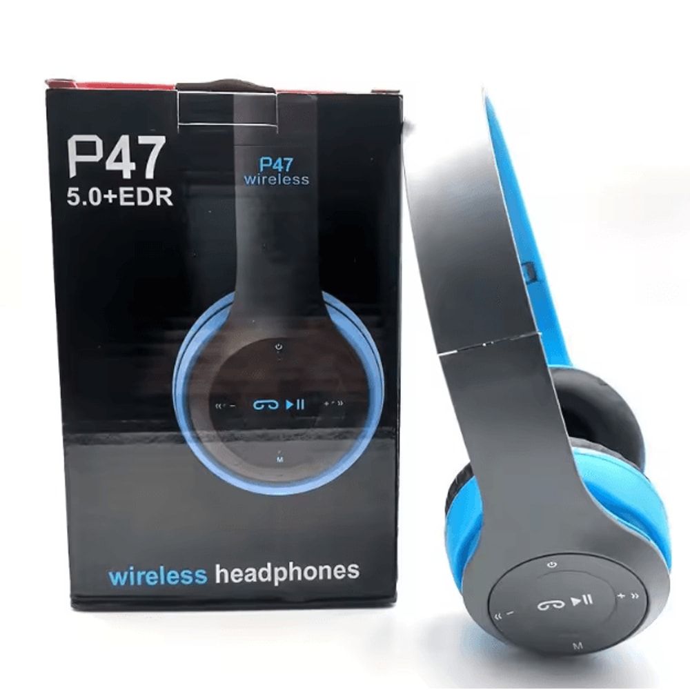 P47 Wireless Bluetooth Headphones Foldable Stereo OverEar Headset With Mic FM 4