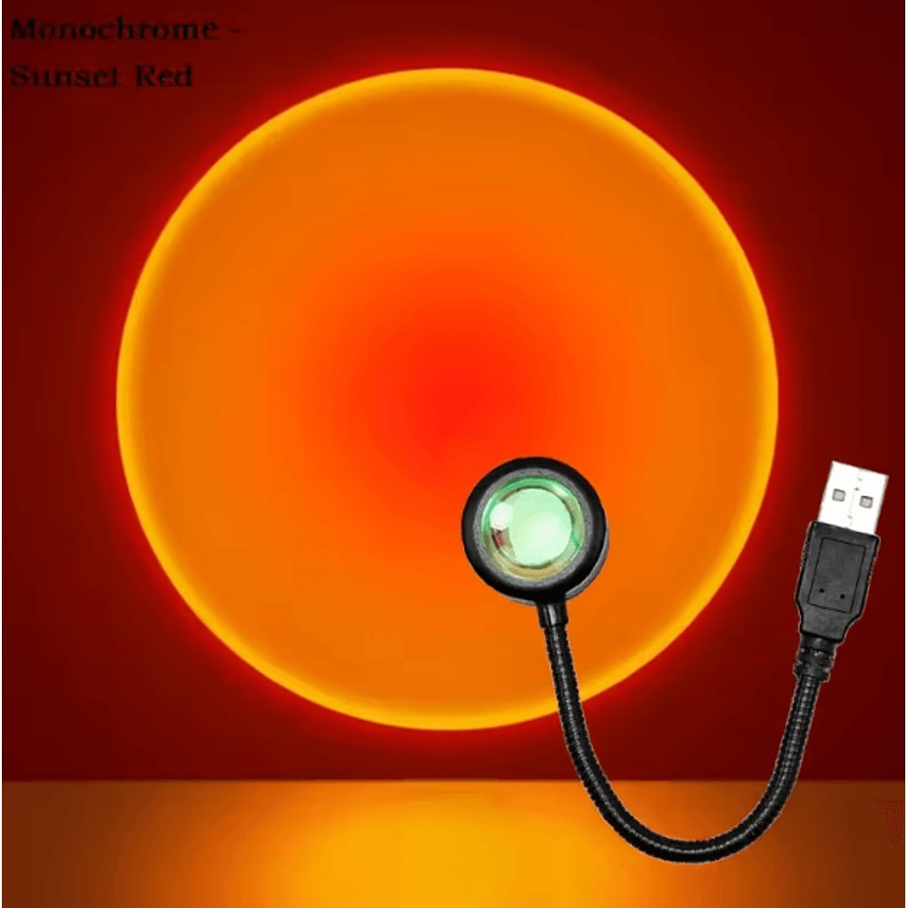 USB Sunset Projection Lamp LED Rainbow Light Rotating Photography Room Atmosphere Light 6