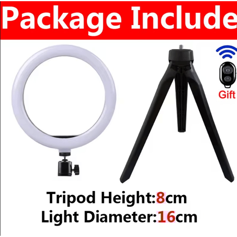 33cm LED Selfie Ring Light With Tripod Dimmable USB Lighting For TikTok Video Photography 2