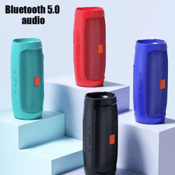 portable bluetooth speaker with subwoofer waterproof stereo sound wireless outdoor speaker with fm & tf