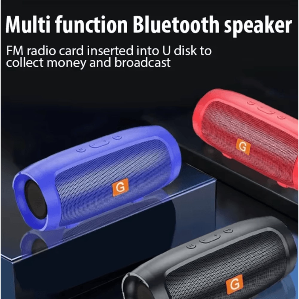 Portable Bluetooth Speaker With Subwoofer Waterproof Stereo Sound Wireless Outdoor Speaker With FM 1