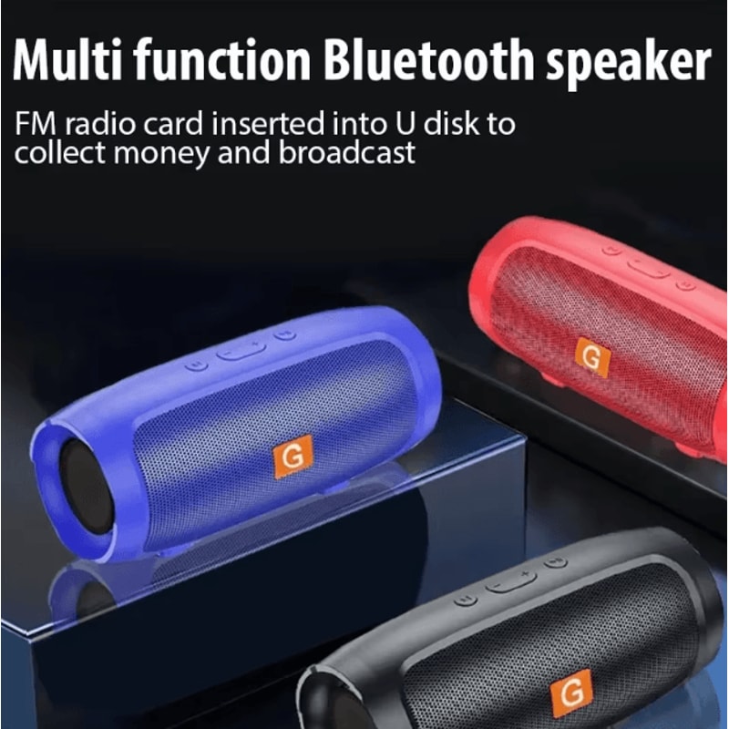 Portable Bluetooth Speaker With Subwoofer Waterproof Stereo Sound Wireless Outdoor Speaker With FM 1