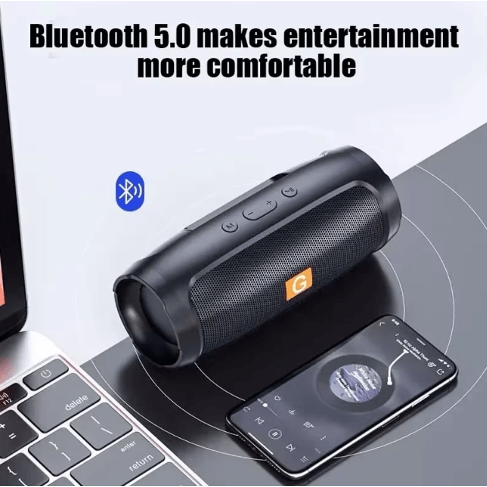 Portable Bluetooth Speaker With Subwoofer Waterproof Stereo Sound Wireless Outdoor Speaker With FM 3