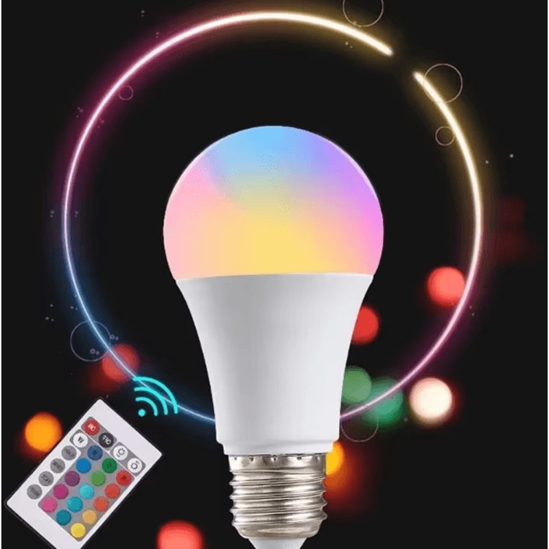 RGB LED Smart Bulb With Remote 16 Colors Dimmable E27 Multicolor Atmosphere Light 2