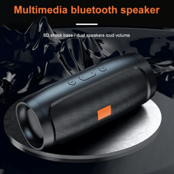 portable bluetooth speaker dual stereo subwoofer wireless sound box with fm, tf & usb playback