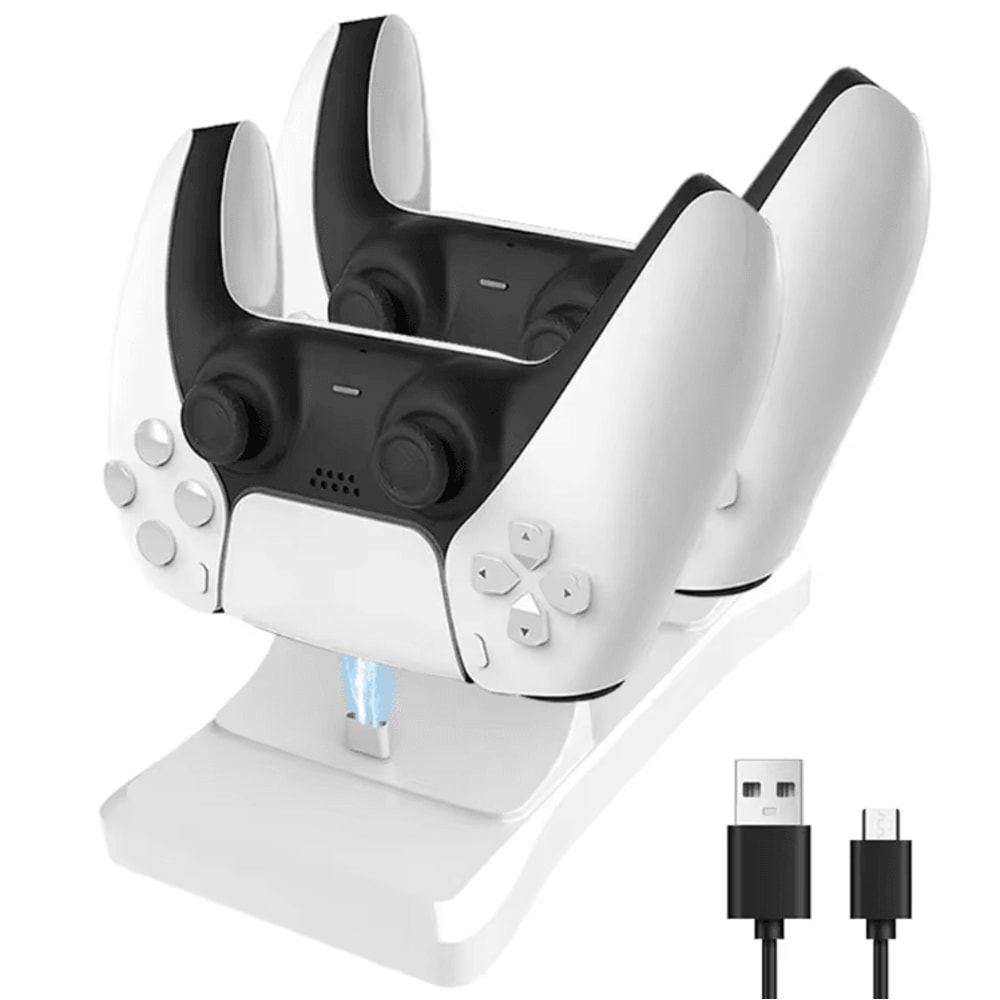 GAMINJA Dual PS5 Controller Charging Stand Fast Charge Dock With AC Adapter 0