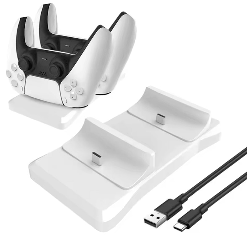 GAMINJA Dual PS5 Controller Charging Stand Fast Charge Dock With AC Adapter 4
