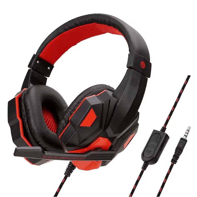 Wired Gaming Headset With Noise Cancelling Mic Adjustable Stereo Headphones For PS5 PS4 Xbox PC Mo 4