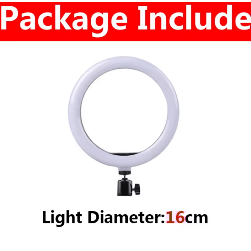 10Inch LED Selfie Ring Light With Tripod Phone Holder Dimmable USB Lighting For TikTok Video 4