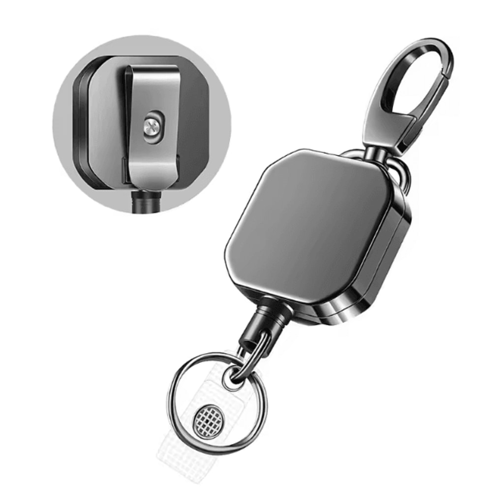 Retractable AntiLost Keychain With Easy Pull Buckle Durable Belt Clip Badge Reel 0