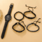 5PCS Mens Quartz Watch And Bracelet Set Leather Strap Business Casual Fashion Wristwatch Gift Set 1