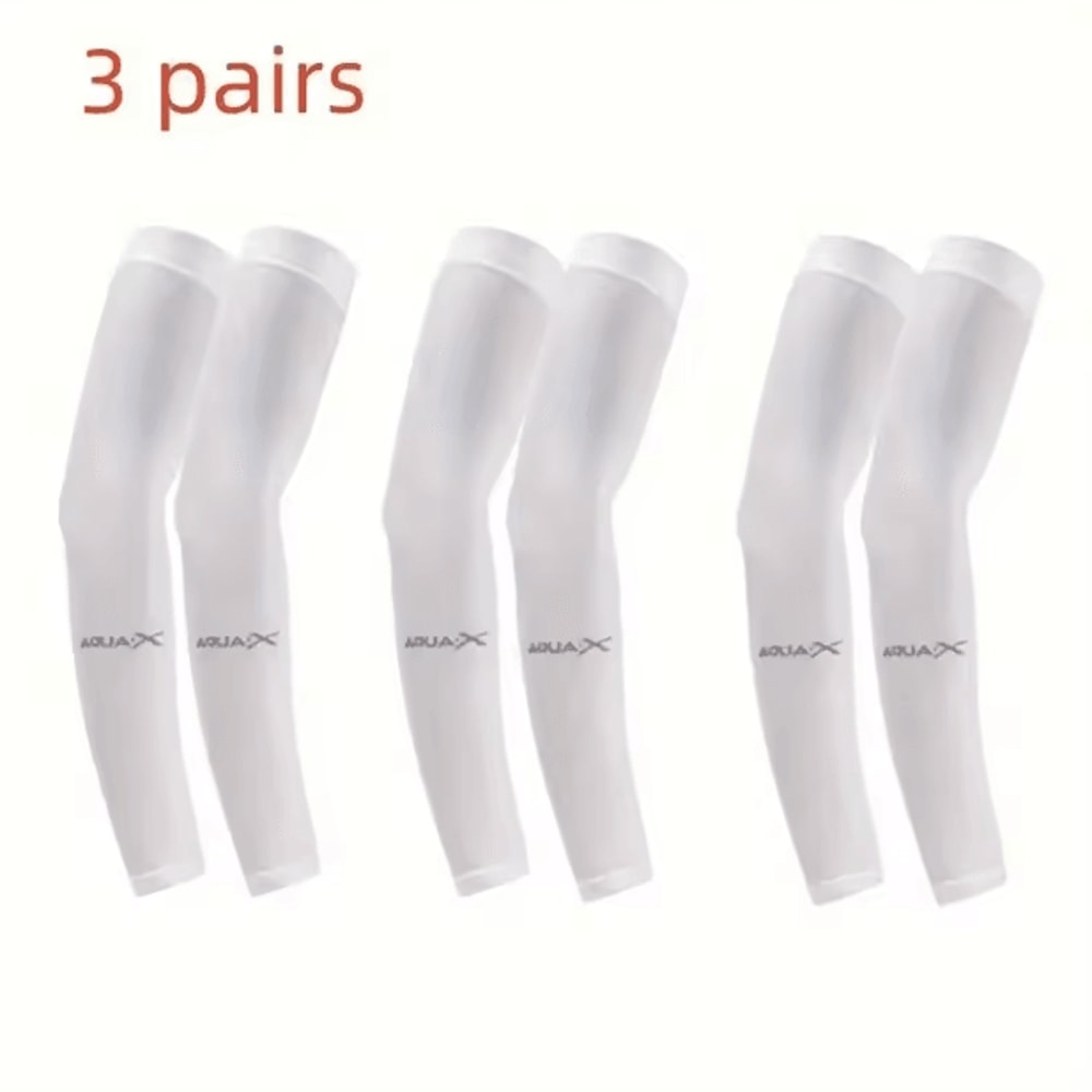 3 Pair Cooling UV Protection Arm Sleeves Breathable Compression Sun Sleeves For Sports And Outdoor 4
