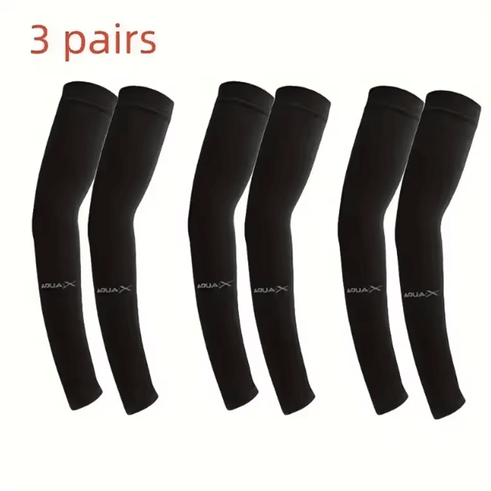 3 Pair Cooling UV Protection Arm Sleeves Breathable Compression Sun Sleeves For Sports And Outdoor 5