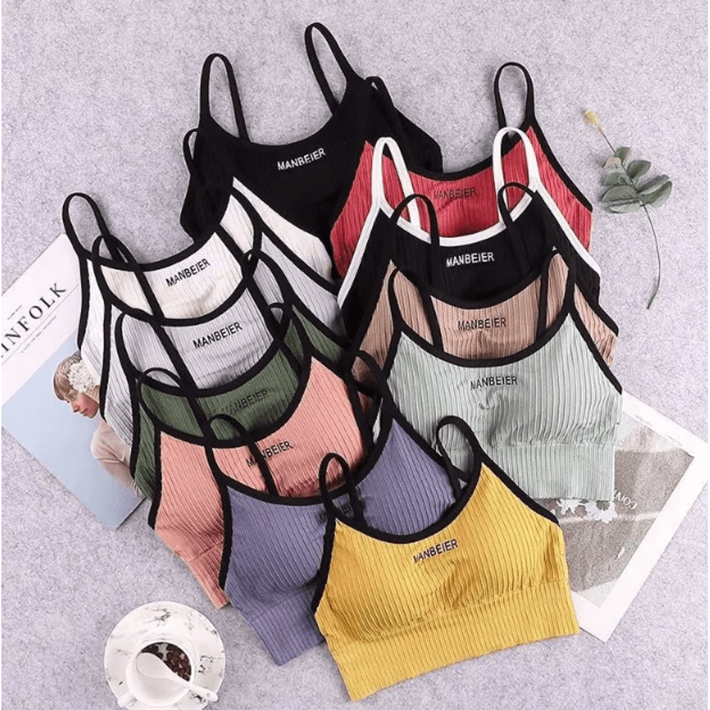 Cotton Sports Bra Crop Top Soft Stretch Comfortable Tube Bra For Women 0